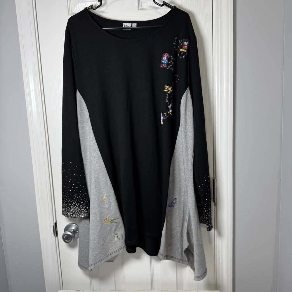 Disney The‎ Bradford Exchange Art Tunic Mickey Shirt Top Black Womens 2x Plus